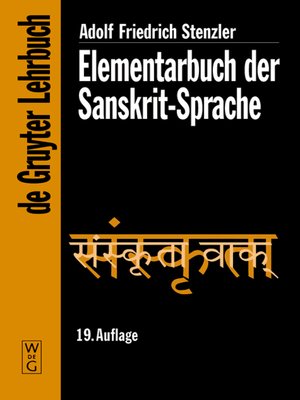 cover image of Elementarbuch der Sanskrit-Sprache